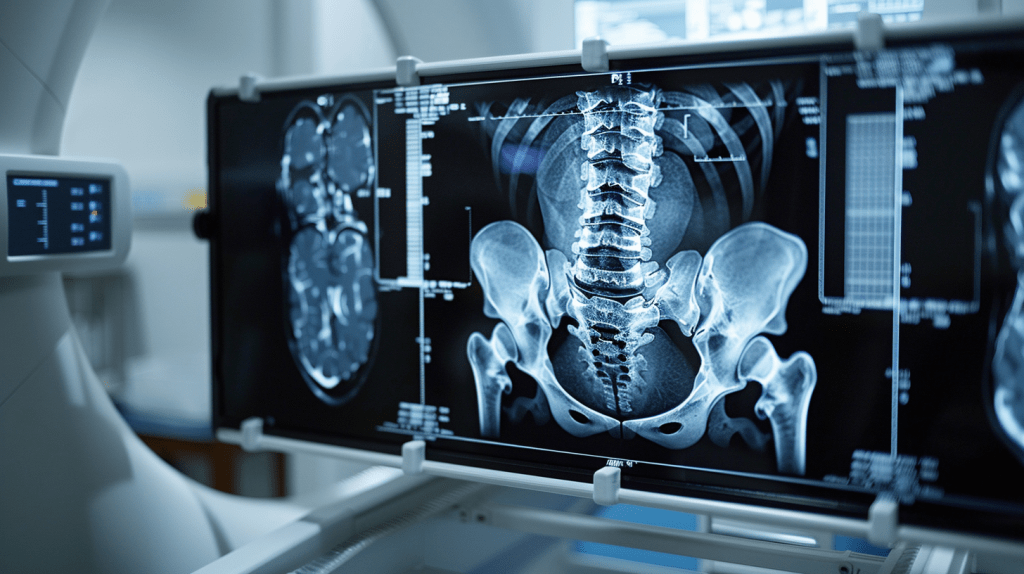 An abdominal x-ray after a car crash