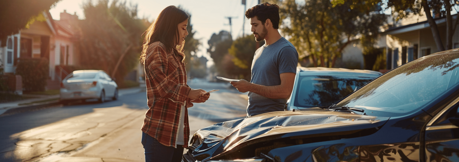 after a 3-car accident in albuquerque drivers exchange insurance